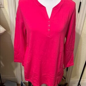 Kim Rogers Fuchsia Button-Detail Tunic